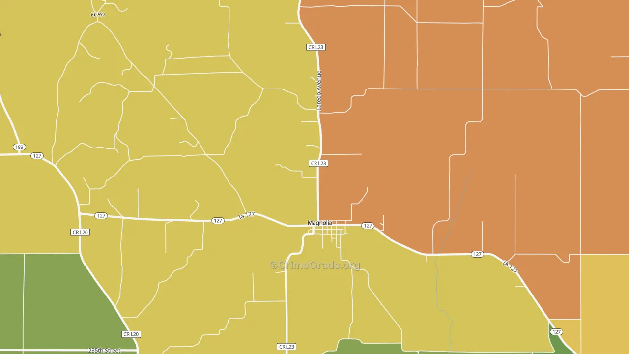 Magnolia, IA Map of Assault Rates