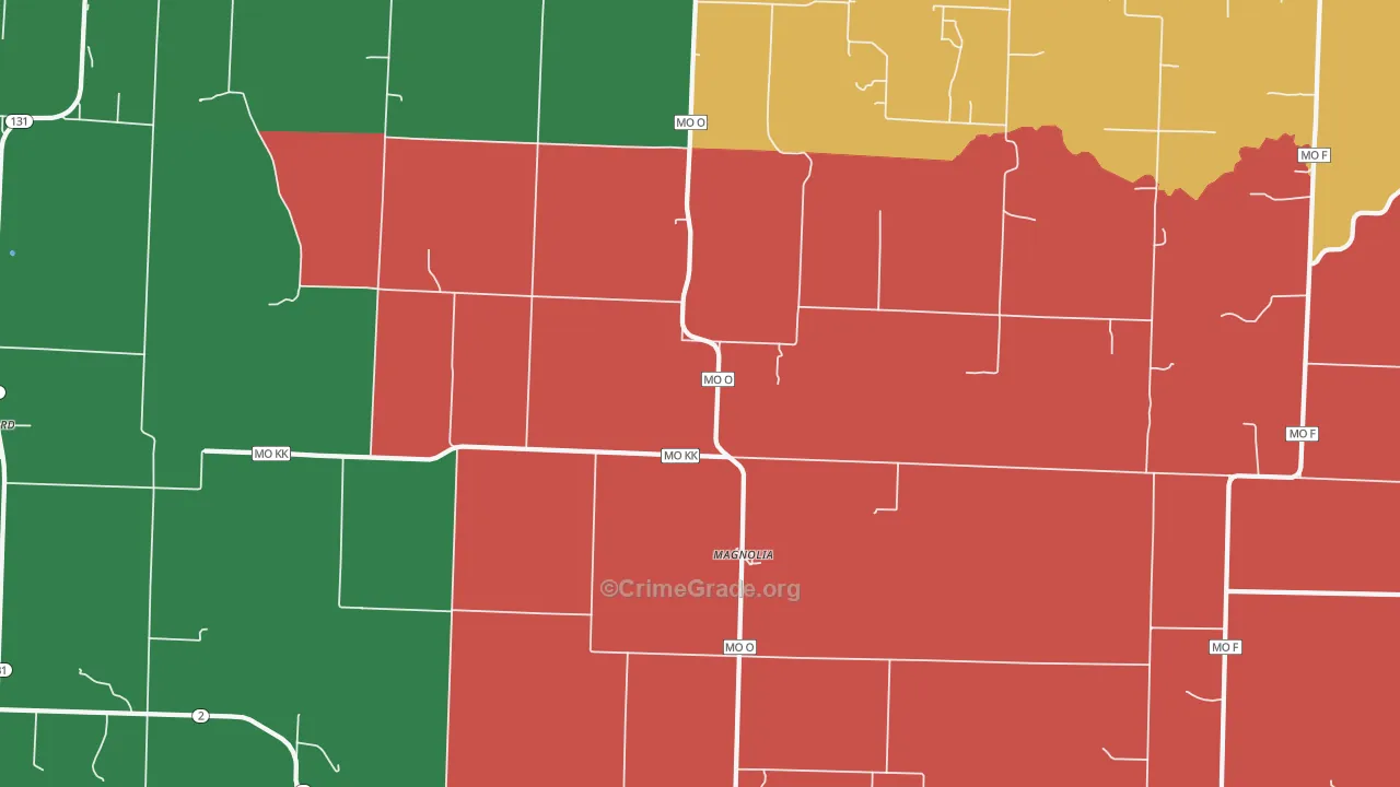 Magnolia, MO Map of Assault Rates