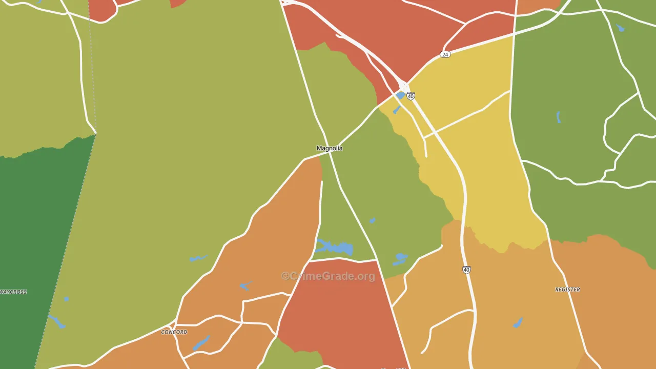 Magnolia, NC Map of Assault Rates