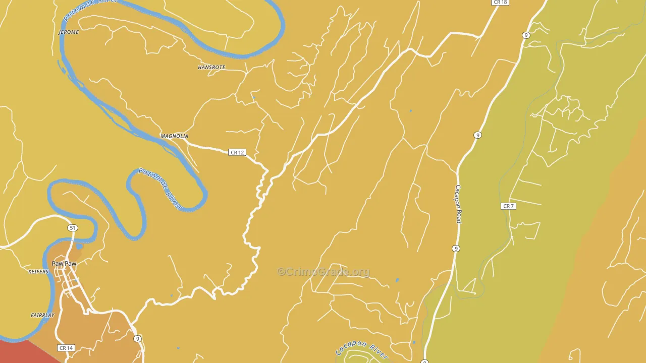 Magnolia, WV Map of Assault Rates