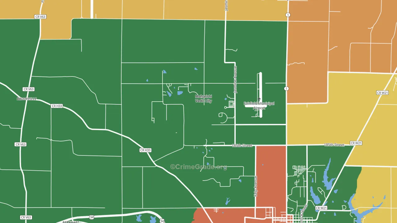 Maharishi Vedic City, IA Map of Assault Rates