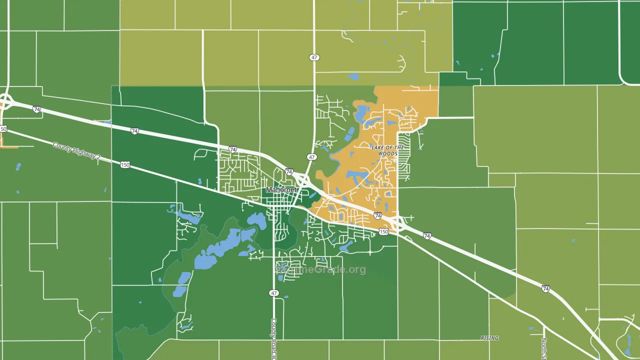 Mahomet, IL Map of Assault Rates
