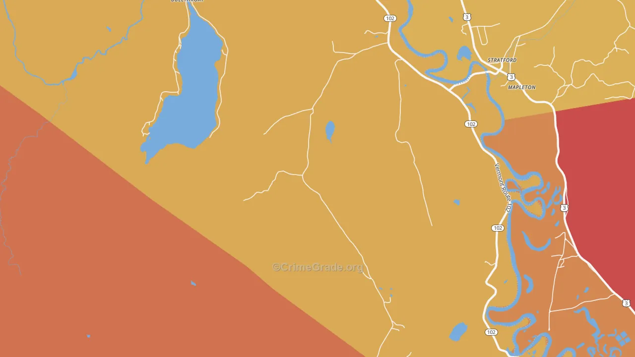 Maidstone, VT Map of Assault Rates