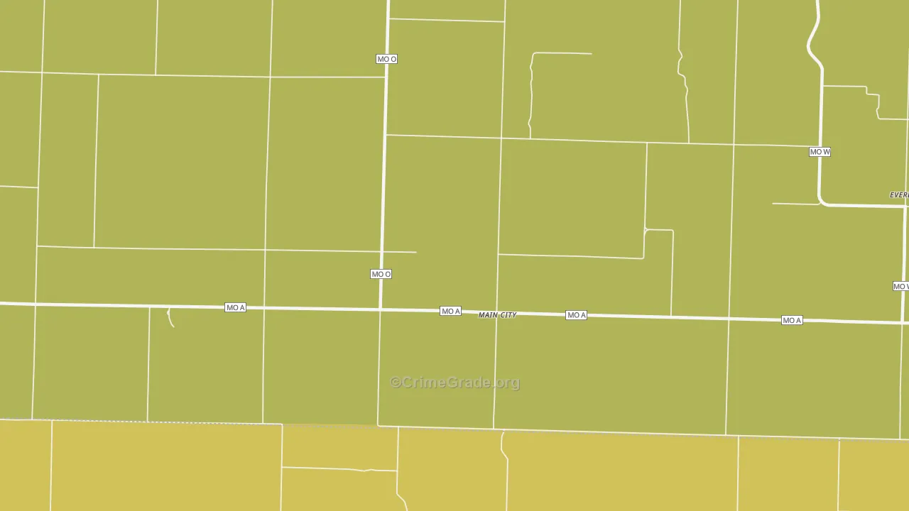 Main City, MO Map of Assault Rates