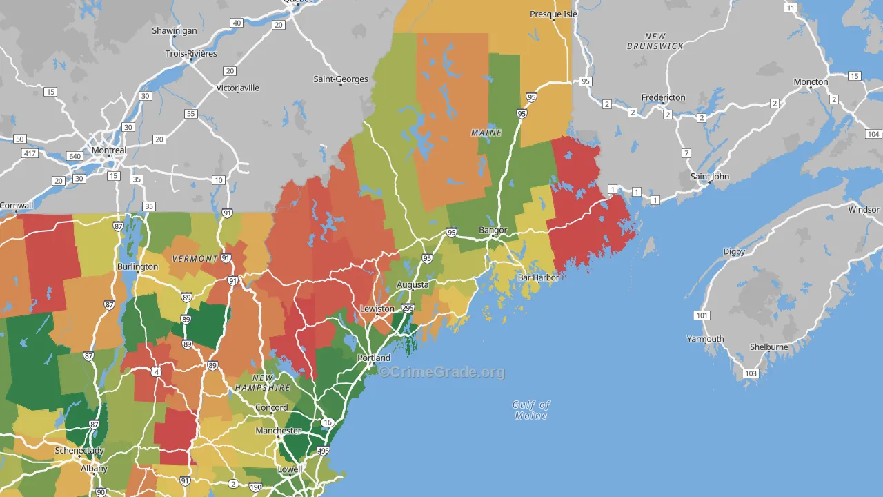 Maine Map of Assault Rates