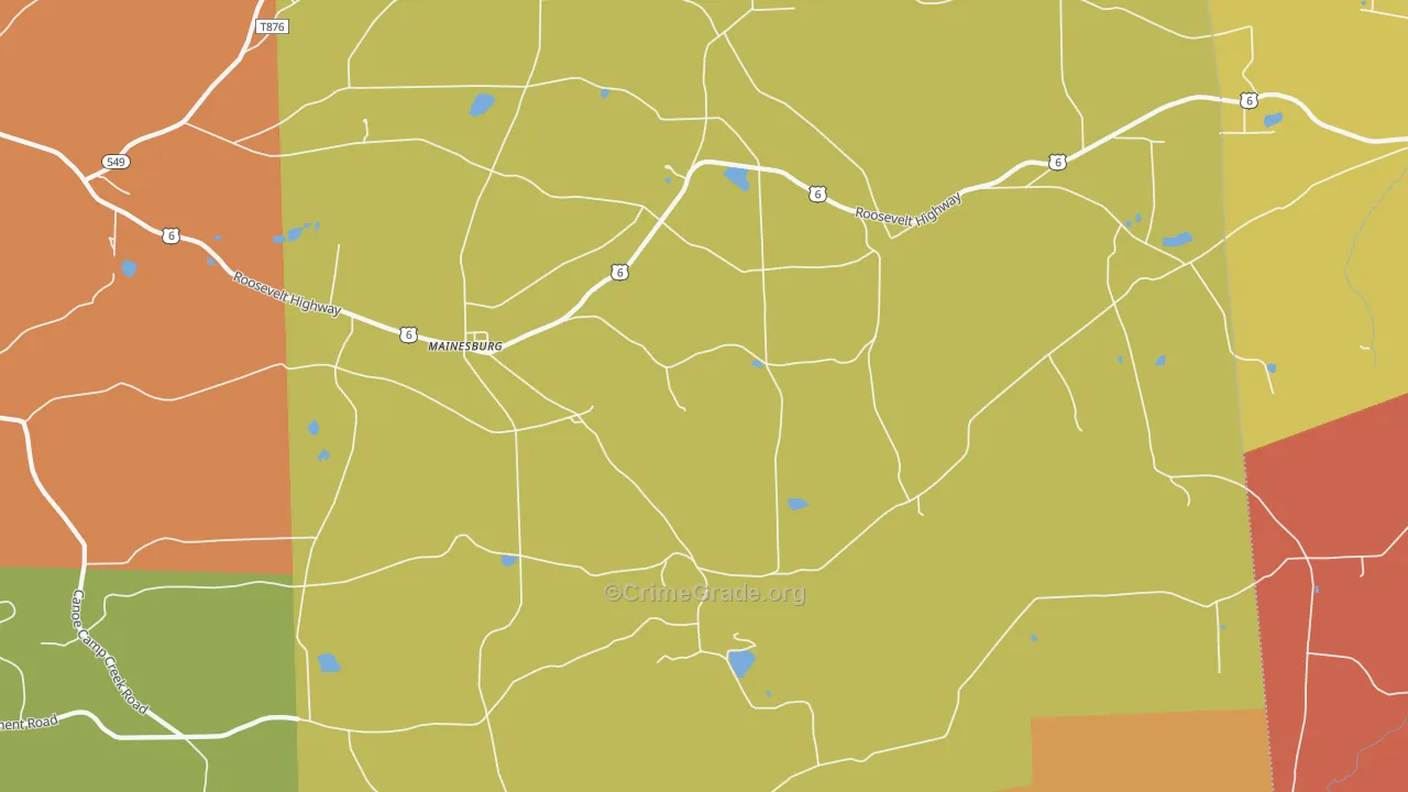 Mainesburg, PA Map of Assault Rates
