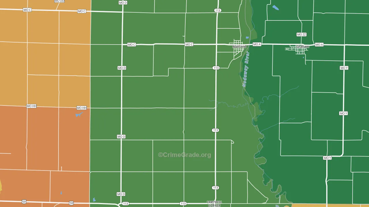 Maitland, MO Map of Assault Rates