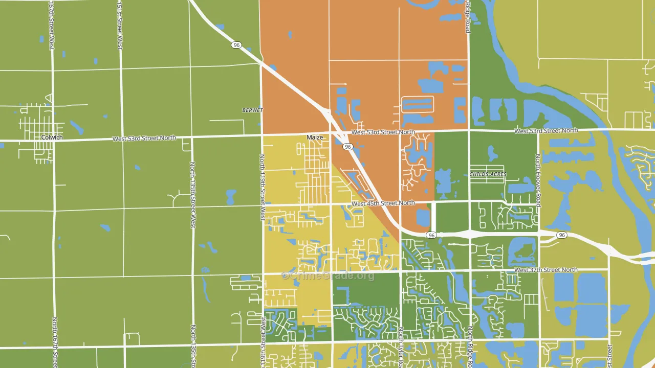Maize, KS Map of Assault Rates