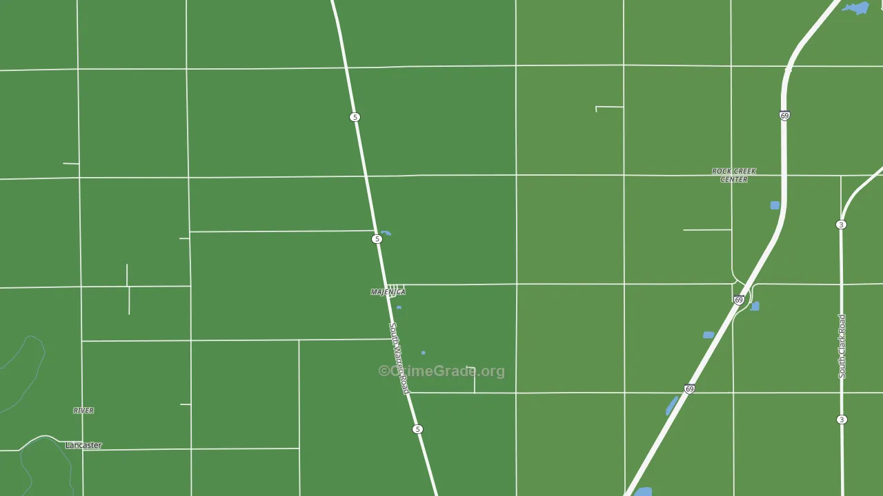 Majenica, IN Map of Assault Rates