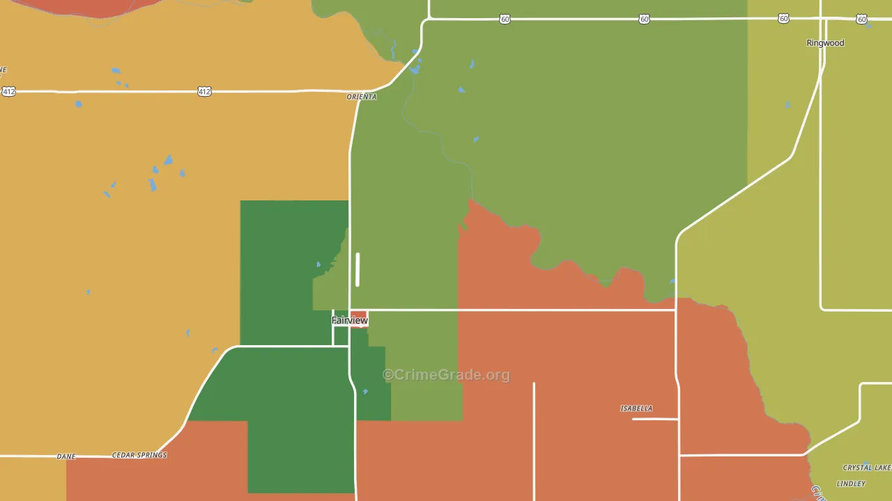 Major County, OK Map of Assault Rates
