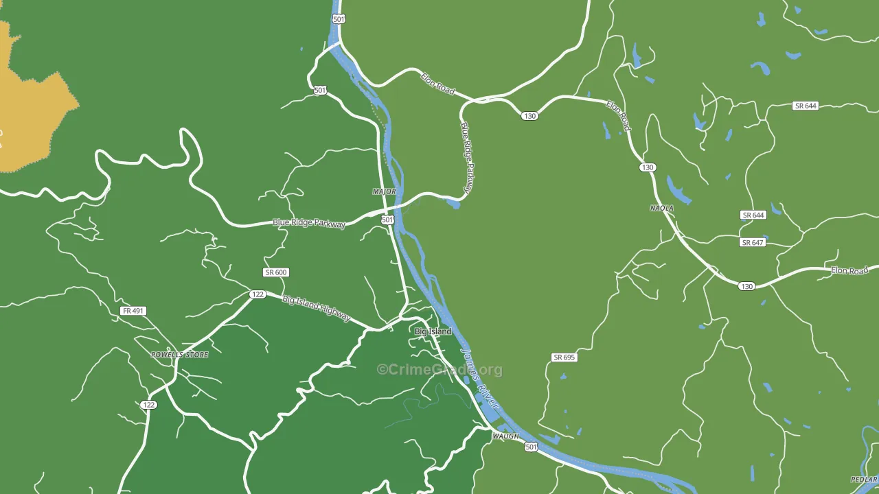 Major, VA Map of Assault Rates