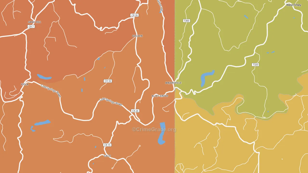 Majorsville, WV Map of Assault Rates