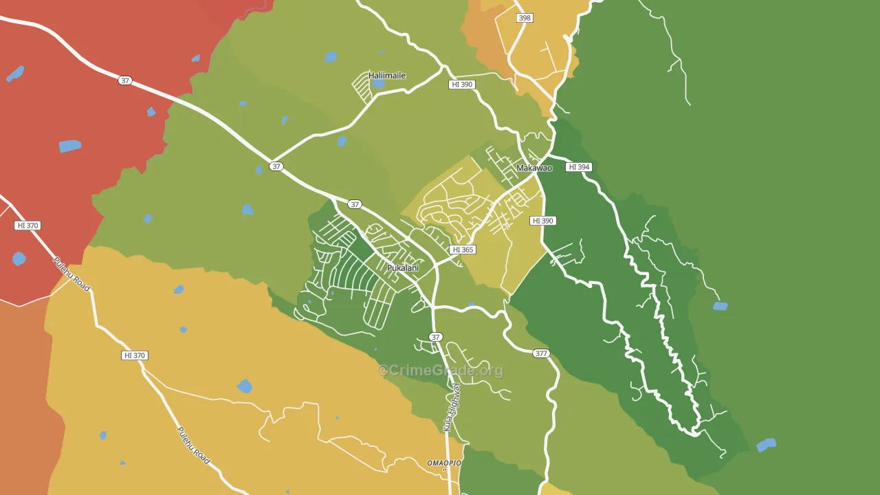 Makawao, HI Map of Assault Rates