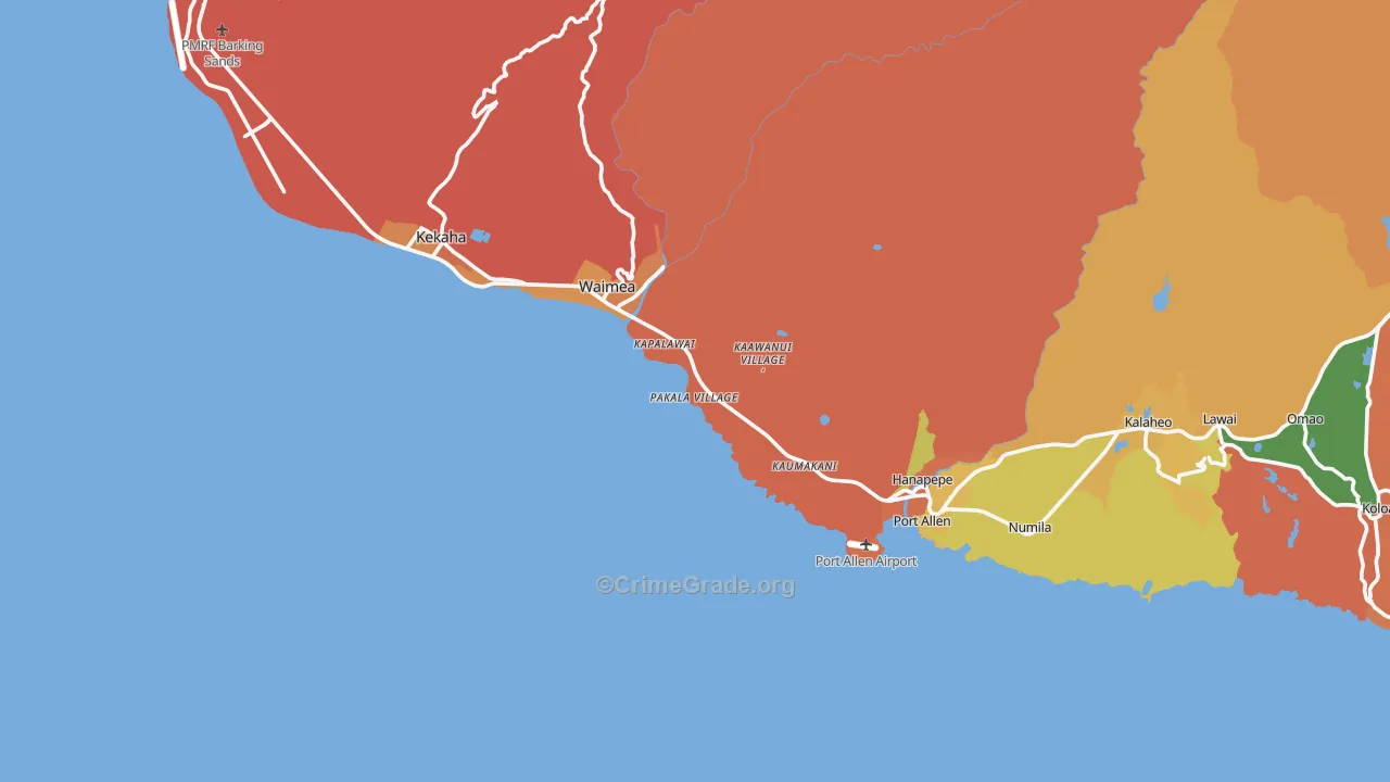 Makaweli, HI Map of Assault Rates