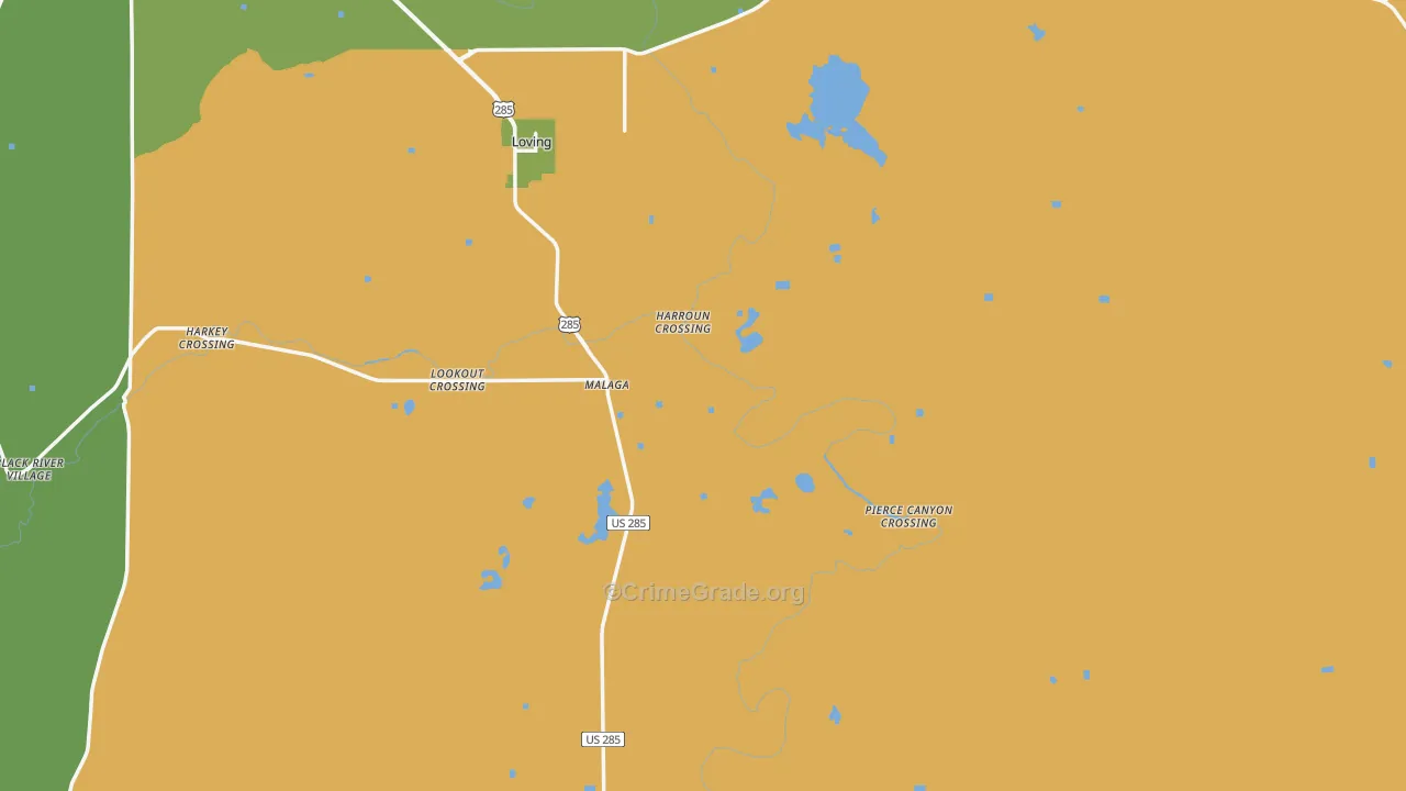 Malaga, NM Map of Assault Rates