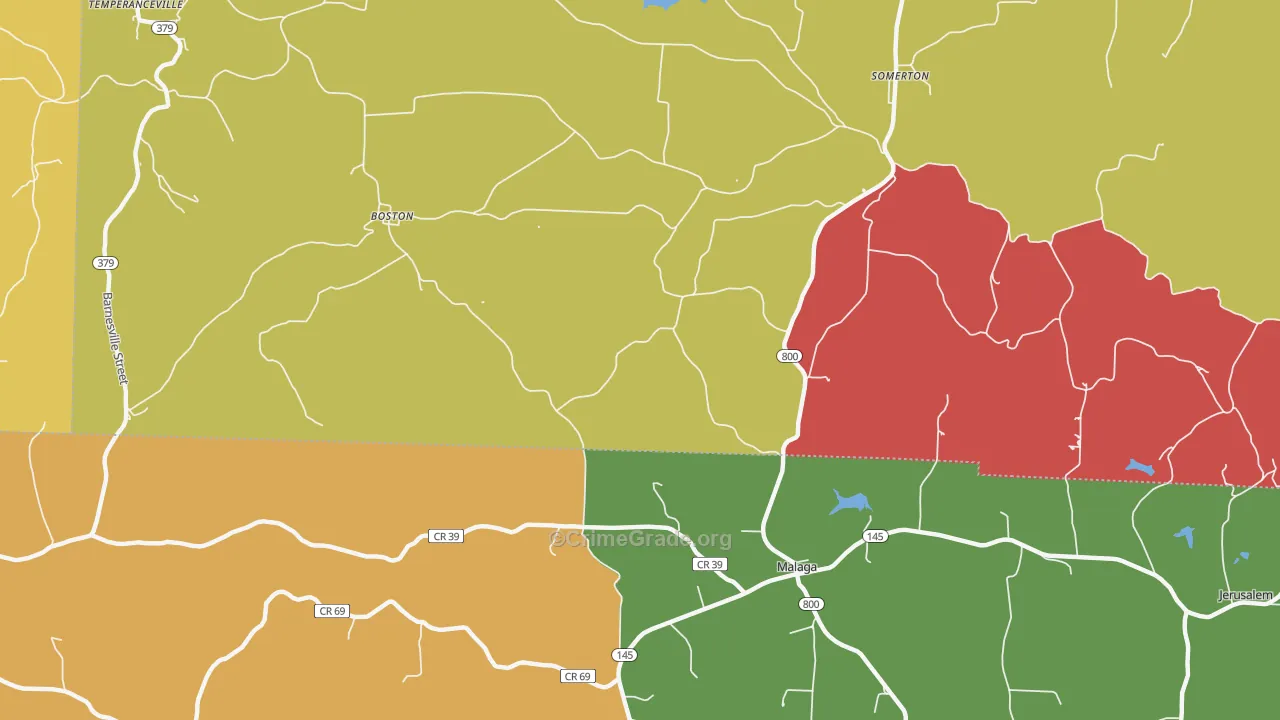 Malaga, OH Map of Assault Rates