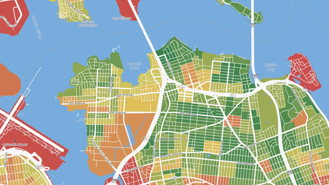 Malba, Queens, NY Map of Assault Rates