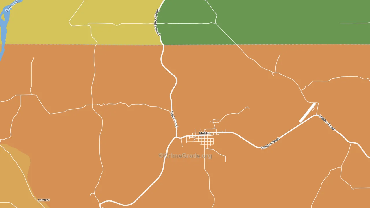 Malden, WA Map of Assault Rates