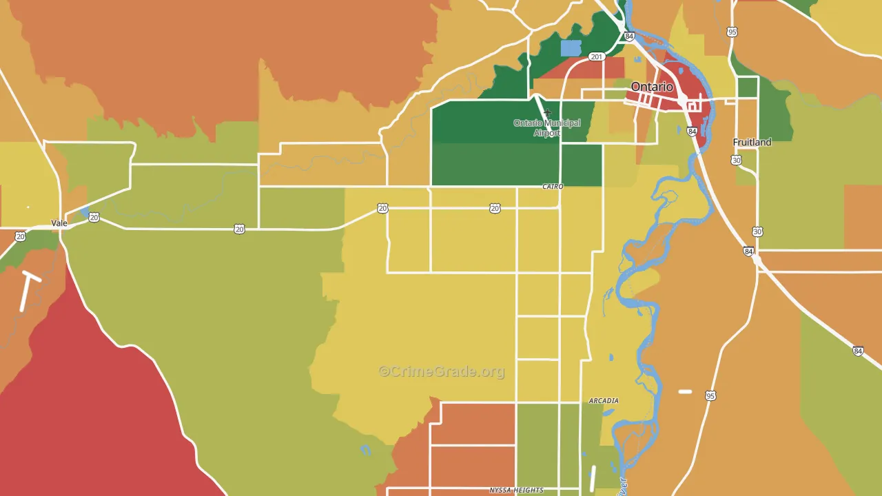 Malheur County, OR Map of Assault Rates