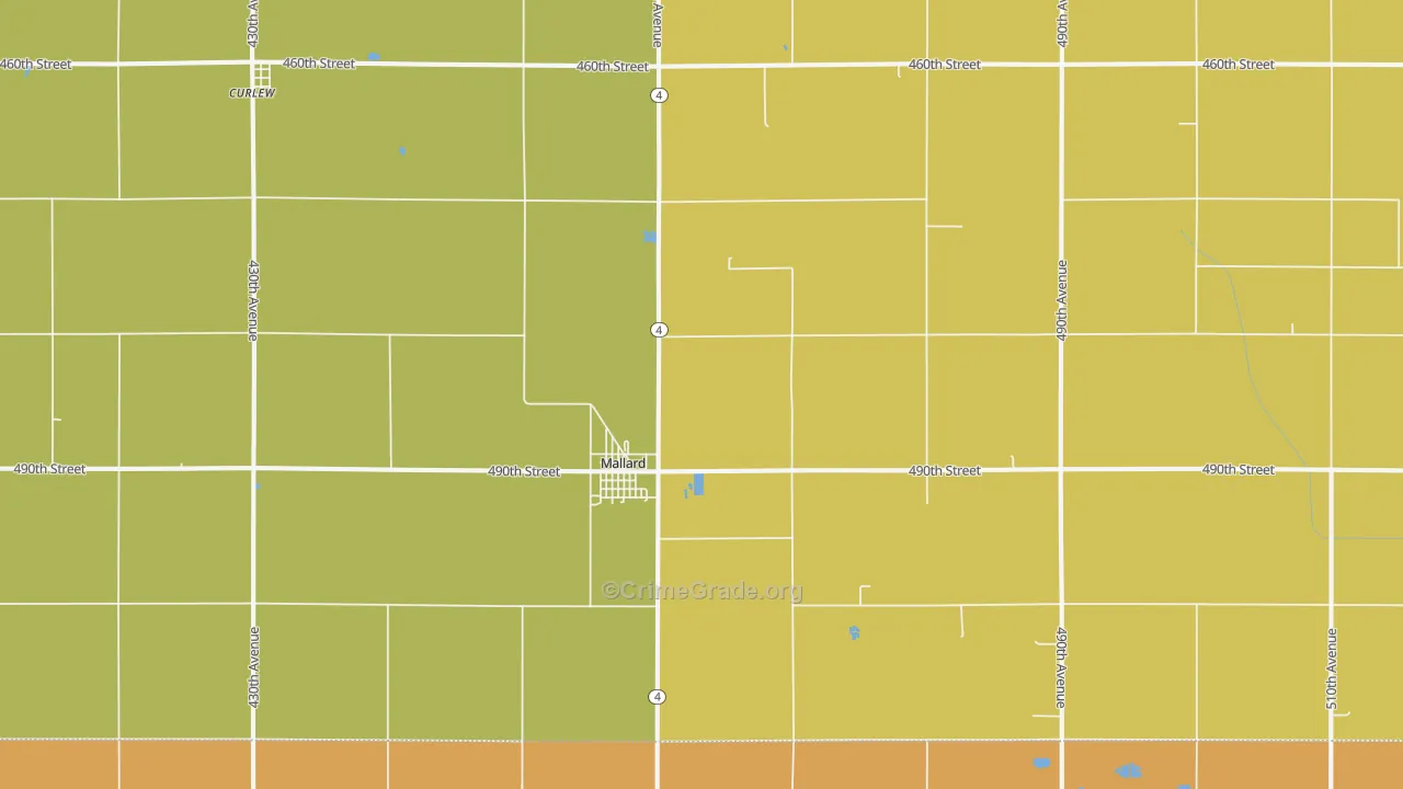 Mallard, IA Map of Assault Rates
