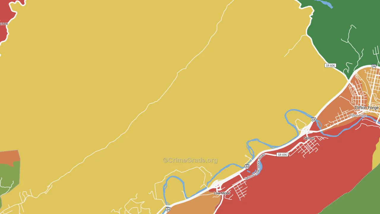 Mallow, VA Map of Assault Rates