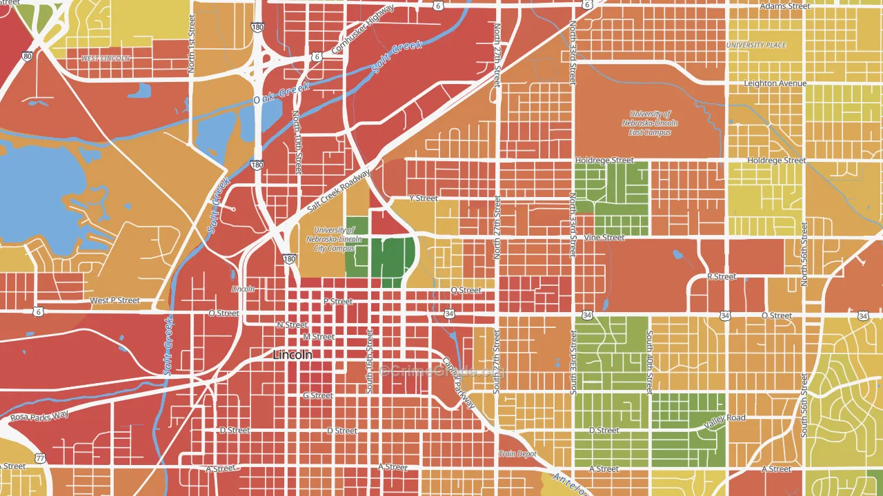 Malone, Lincoln, NE Map of Assault Rates