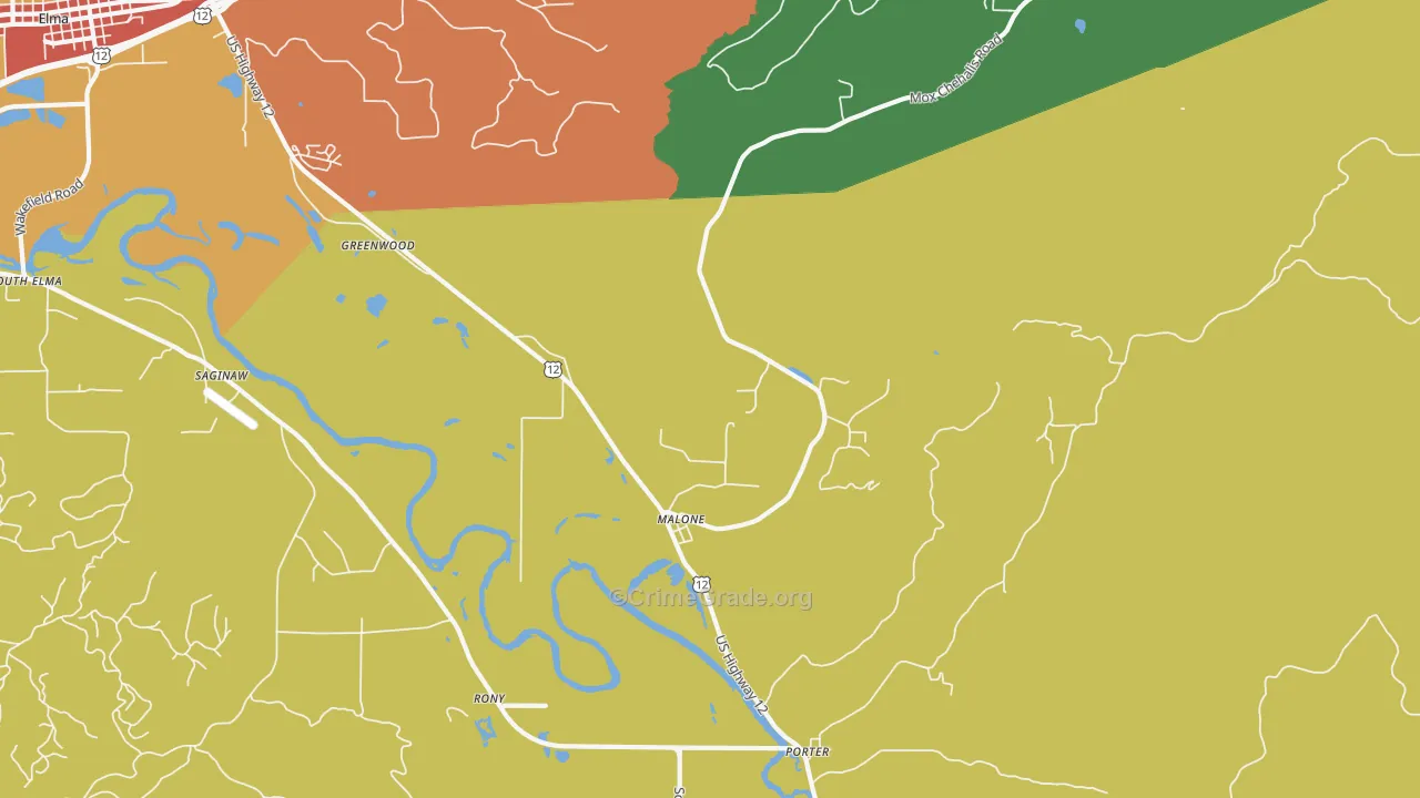Malone, WA Map of Assault Rates