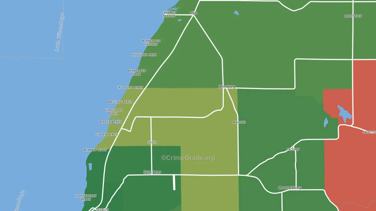 Malone, WI Map of Assault Rates