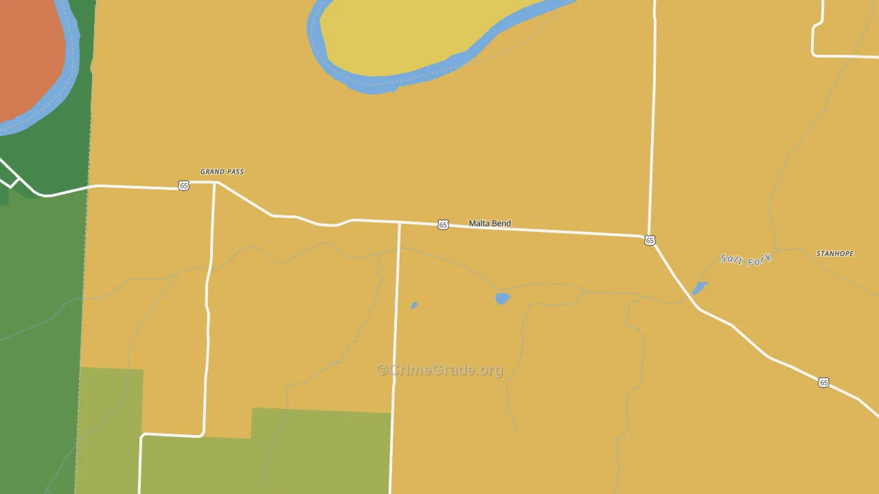 Malta Bend, MO Map of Assault Rates