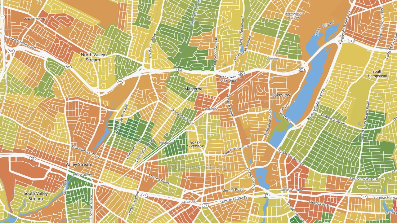 Malverne, NY Map of Assault Rates
