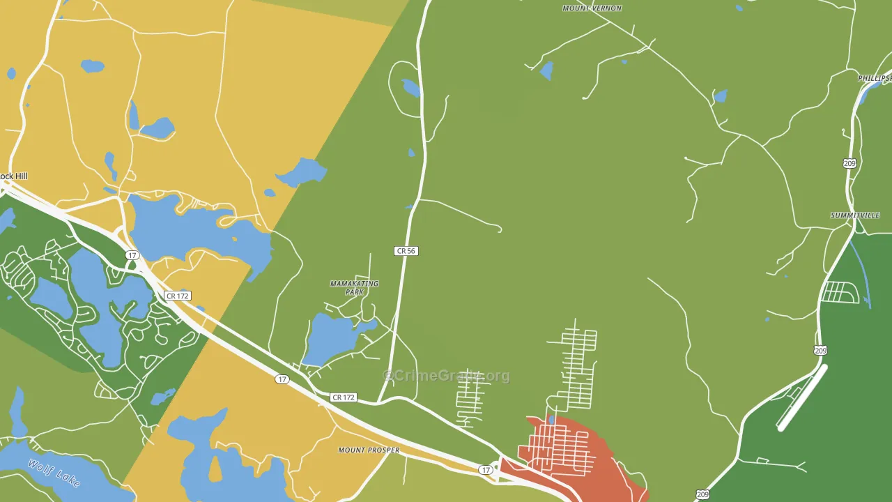 Mamakating Park, NY Map of Assault Rates