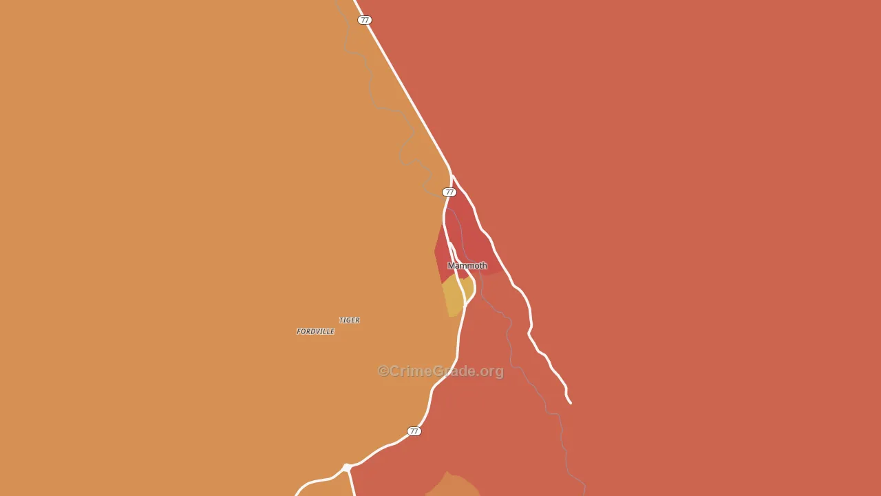 Mammoth, AZ Map of Assault Rates