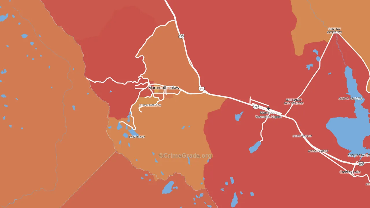 Mammoth Lakes, CA Map of Assault Rates
