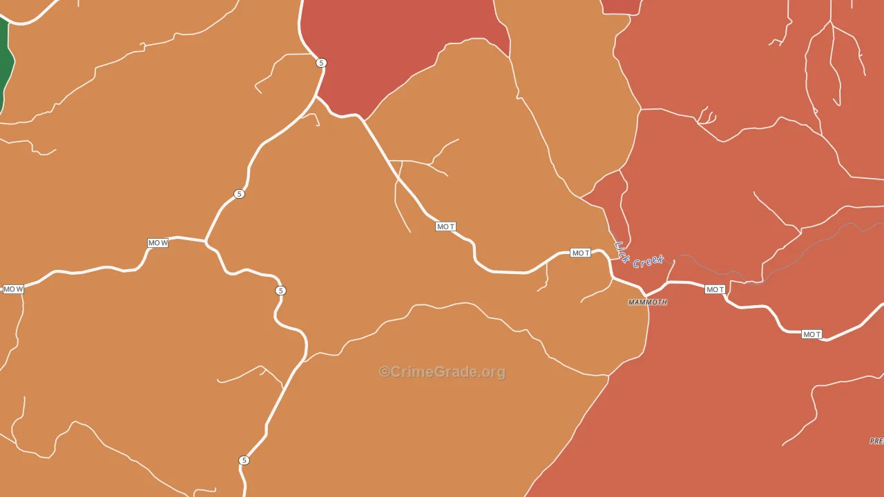 Mammoth, MO Map of Assault Rates