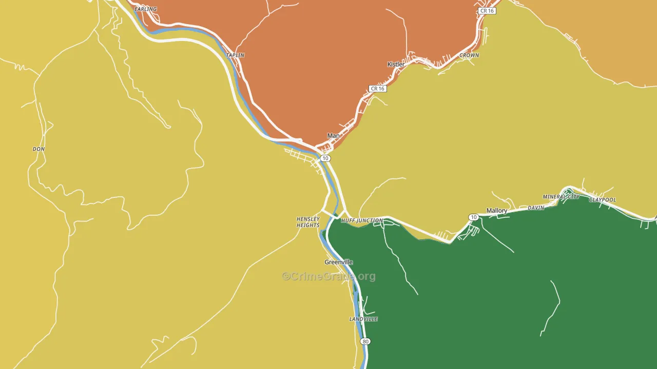 Man, WV Map of Assault Rates