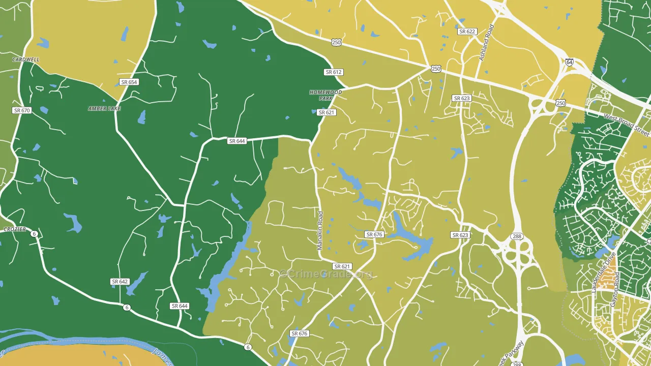 Manakin-Sabot, VA Map of Assault Rates