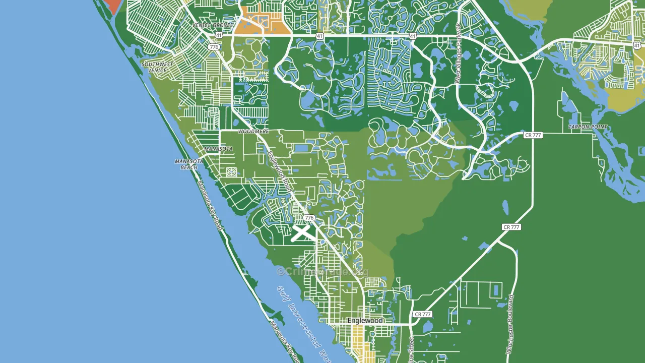 Manasota, FL Map of Assault Rates
