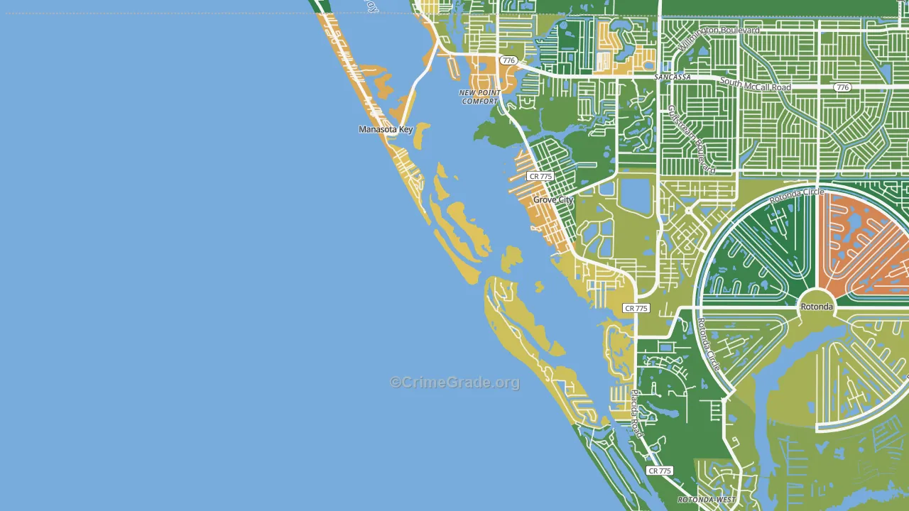 Manasota Key, FL Map of Assault Rates