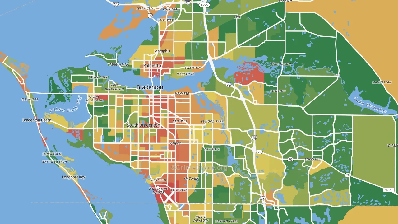 Manatee County, FL Map of Assault Rates
