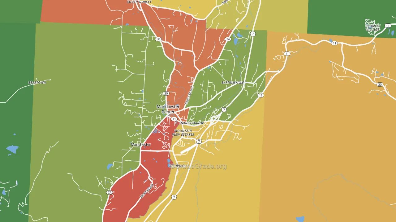 Manchester Center, VT Map of Assault Rates