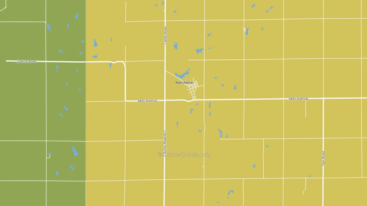 Manchester, KS Map of Assault Rates