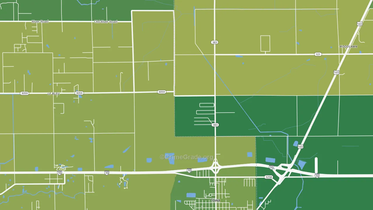 Manchester, LA Map of Assault Rates