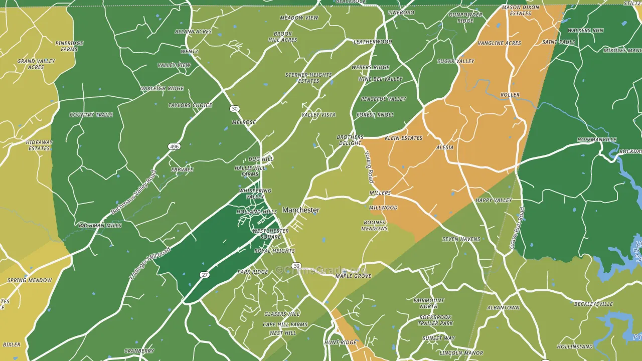 Manchester, MD Map of Assault Rates