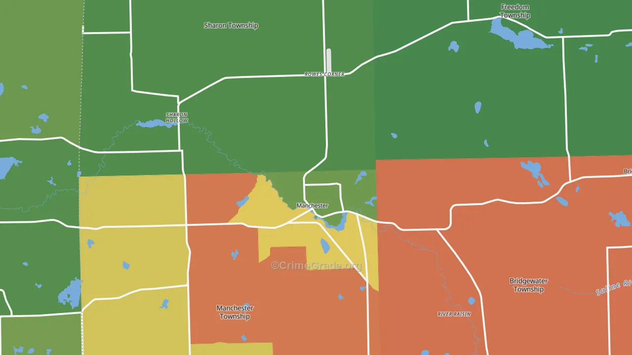 Manchester, MI Map of Assault Rates