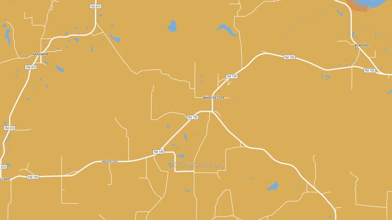 Manchester, TX Map of Assault Rates