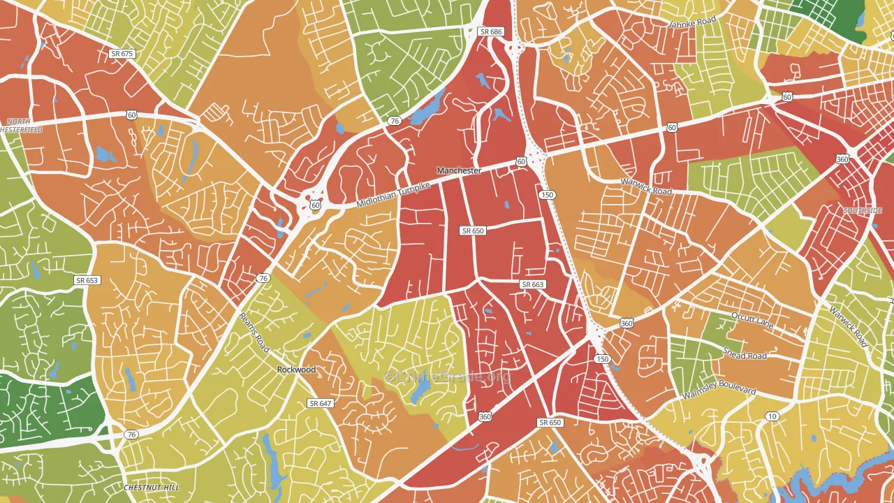 Manchester, VA Map of Assault Rates