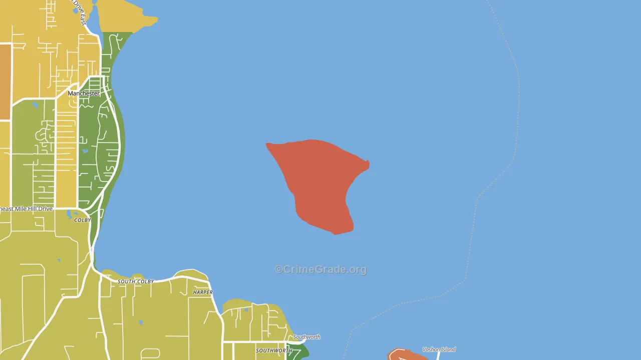 Manchester, WA Map of Assault Rates