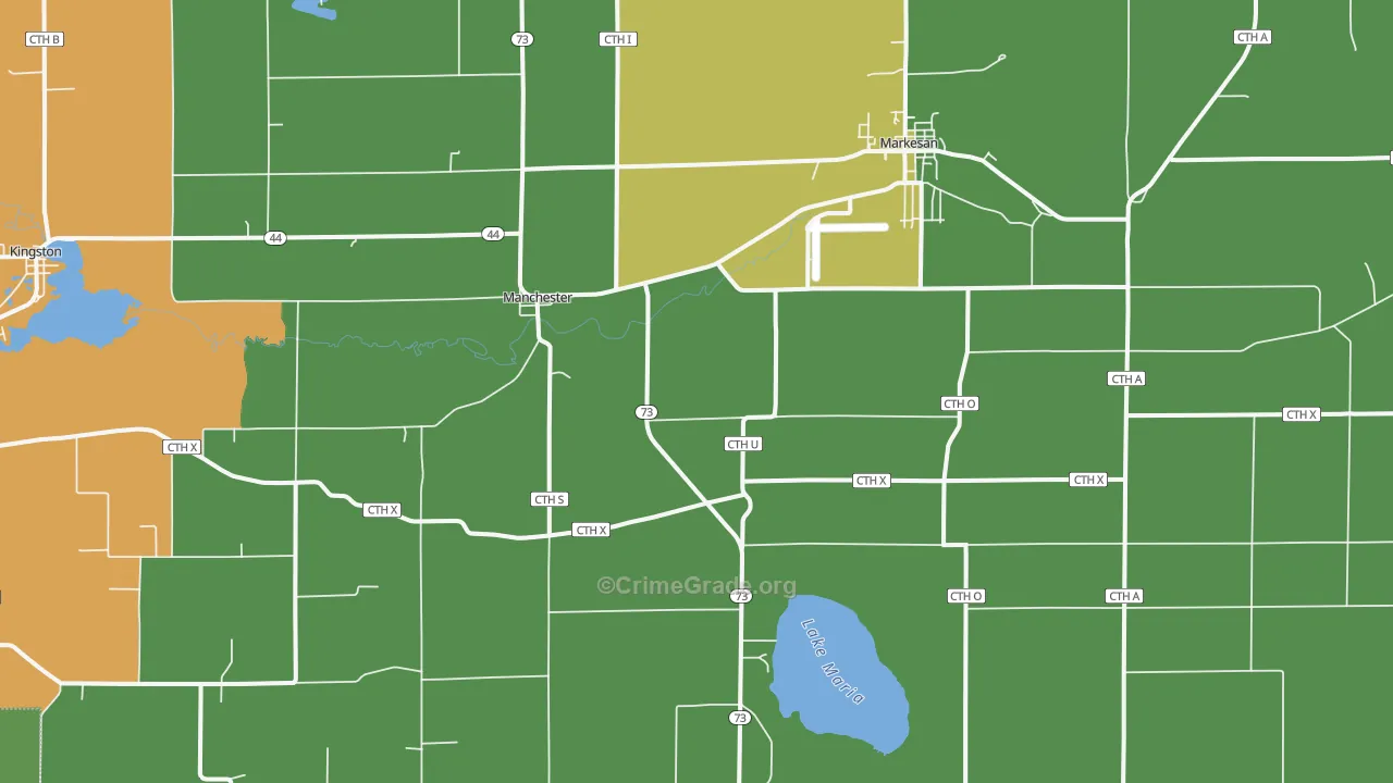 Manchester, WI Map of Assault Rates