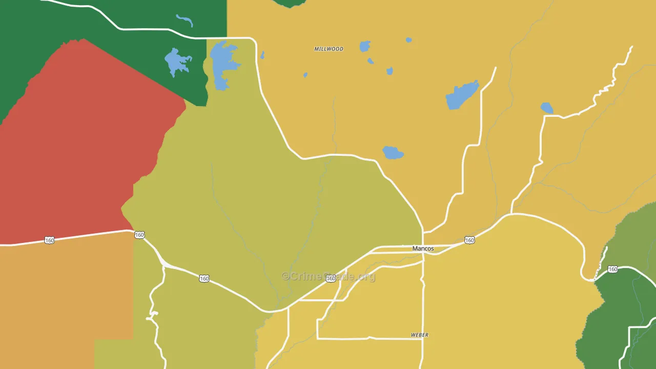 Mancos, CO Map of Assault Rates