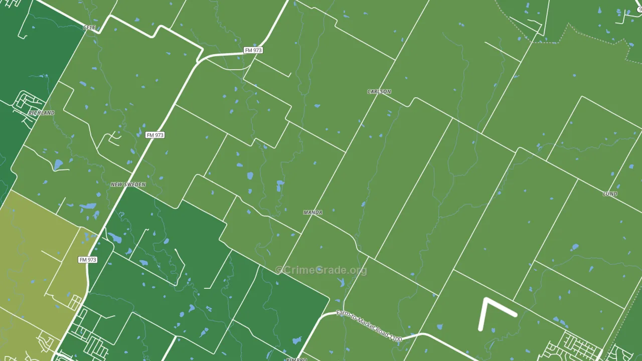 Manda, TX Map of Assault Rates